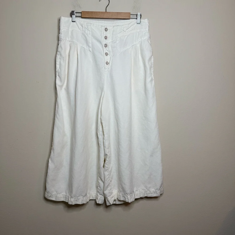 By Anthropologie Oceanside Cropped Wide Leg Pants - Picture 2 of 12